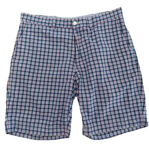 Polo Golf Ralph Lauren Blue Plaid Shorts Men's Size 34 Preppy Spring  9"